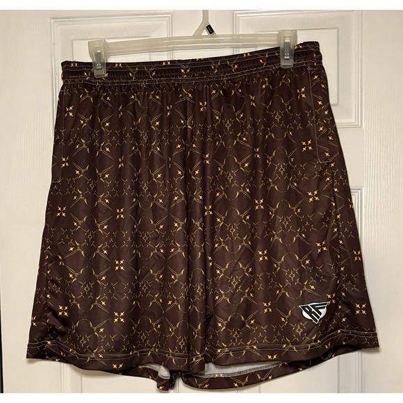 RFA Fine Art Pants - RF Men's Shorts Brown And Orange Print Size 4XL